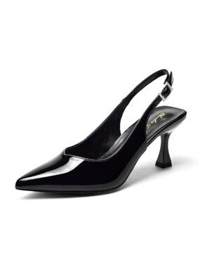 Elisabet Tang Women's Kitten Heel Slingback Low Pumps 3 Inches Stiletto Pointed